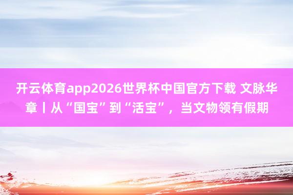 开云体育app2026世界杯中国官方下载 文脉华章丨从“国宝”到“活宝”，当文物领有假期
