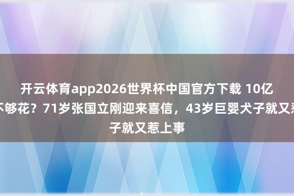 开云体育app2026世界杯中国官方下载 10亿入款不够花？71岁张国立刚迎来喜信，43岁巨婴犬子就又惹上事