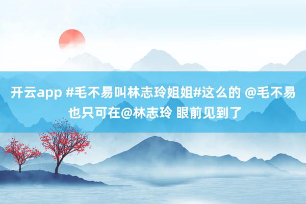 开云app #毛不易叫林志玲姐姐#这么的 @毛不易 也只可在@林志玲 眼前见到了