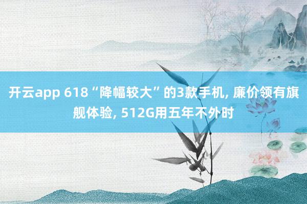 开云app 618“降幅较大”的3款手机， 廉价领有旗舰体验， 512G用五年不外时