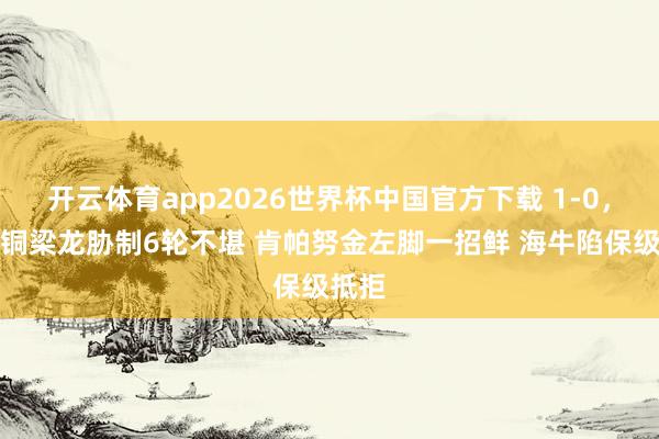 开云体育app2026世界杯中国官方下载 1-0，重庆铜梁龙胁制6轮不堪 肯帕努金左脚一招鲜 海牛陷保级抵拒
