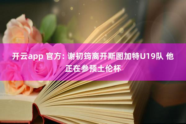 开云app 官方: 谢初筠离开斯图加特U19队 他正在参预土伦杯