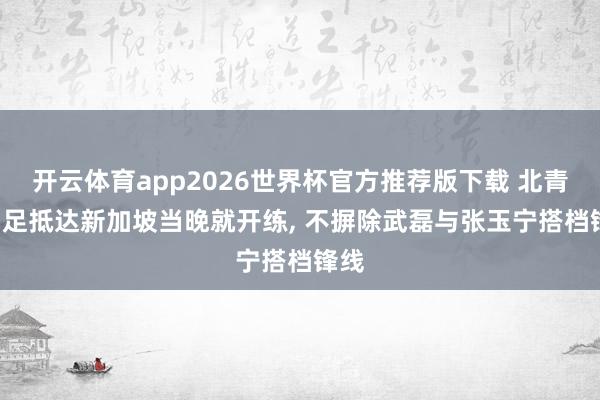 开云体育app2026世界杯官方推荐版下载 北青: 国足抵达新加坡当晚就开练， 不摒除武磊与张玉宁搭档锋线