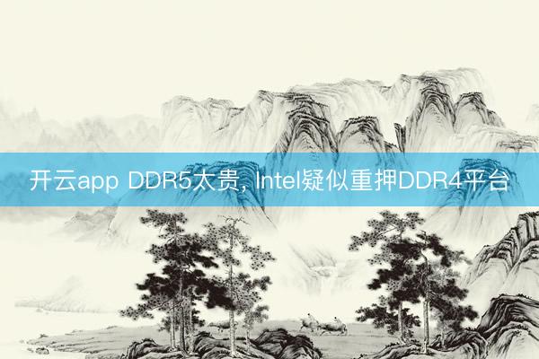 开云app DDR5太贵， Intel疑似重押DDR4平台